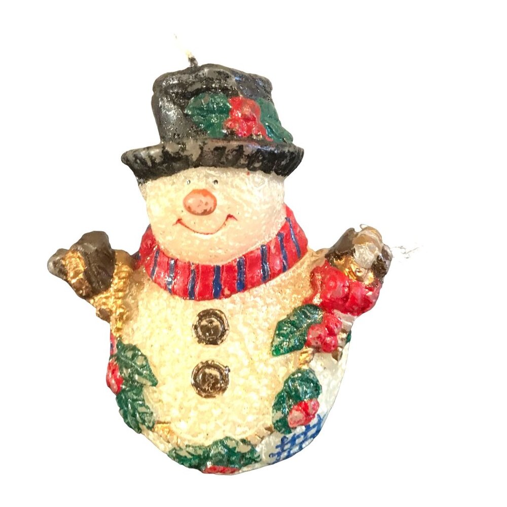 Vintage Snowman Decorative Candle Christmas Holiday Decor 4.5"